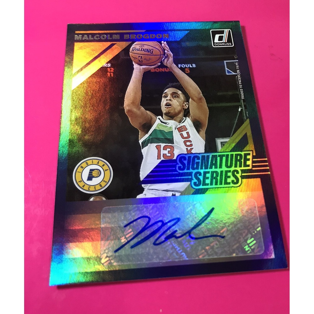 Donruss Signature Series Auto Malcolm Brogdon Pacers Purple Refractor 2019 2020